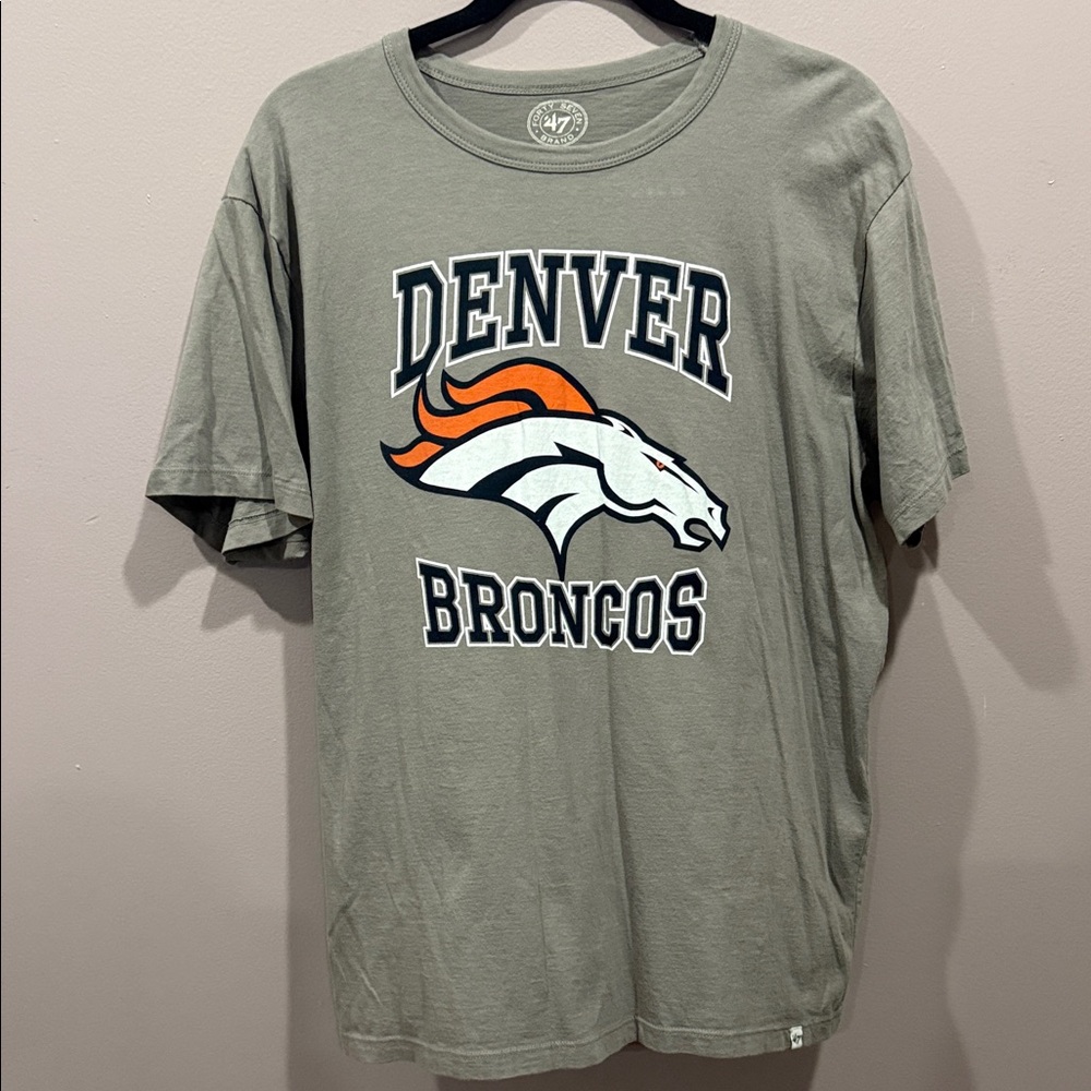 47 Brand Denver Broncos Gray‎ Short Sleeve Tee